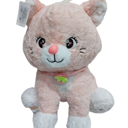 عروسک پولیشی گربه (رنگی با گردنبند میوه‌ای) بزرگ 2